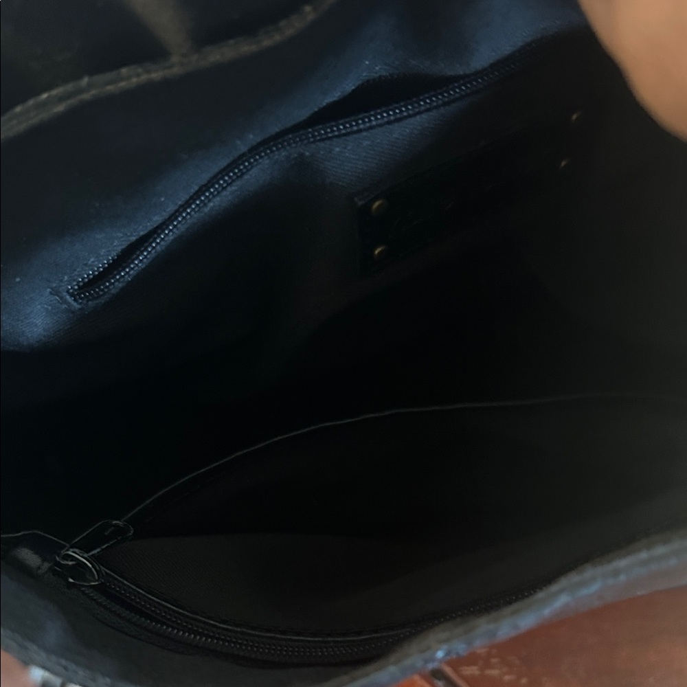 Kate Landry Black Studded Leather Shoulder Bag - Picture 8 of 9